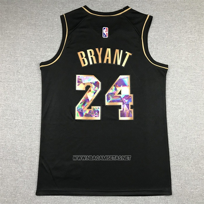 Camiseta Golden Edition Los Angeles Lakers Kobe Bryant NO 24 2021-22 Negro